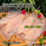 Fish DORI sutchi fillets IQF brand NASUBA Medan NBL 300-400 +/- 11" 28cm/pc - REPACKED (price/pack 700g 2pcs)